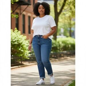 Talbots Jegging Crop 18W Blue Excellent High Rise Stretch Denim Jeans